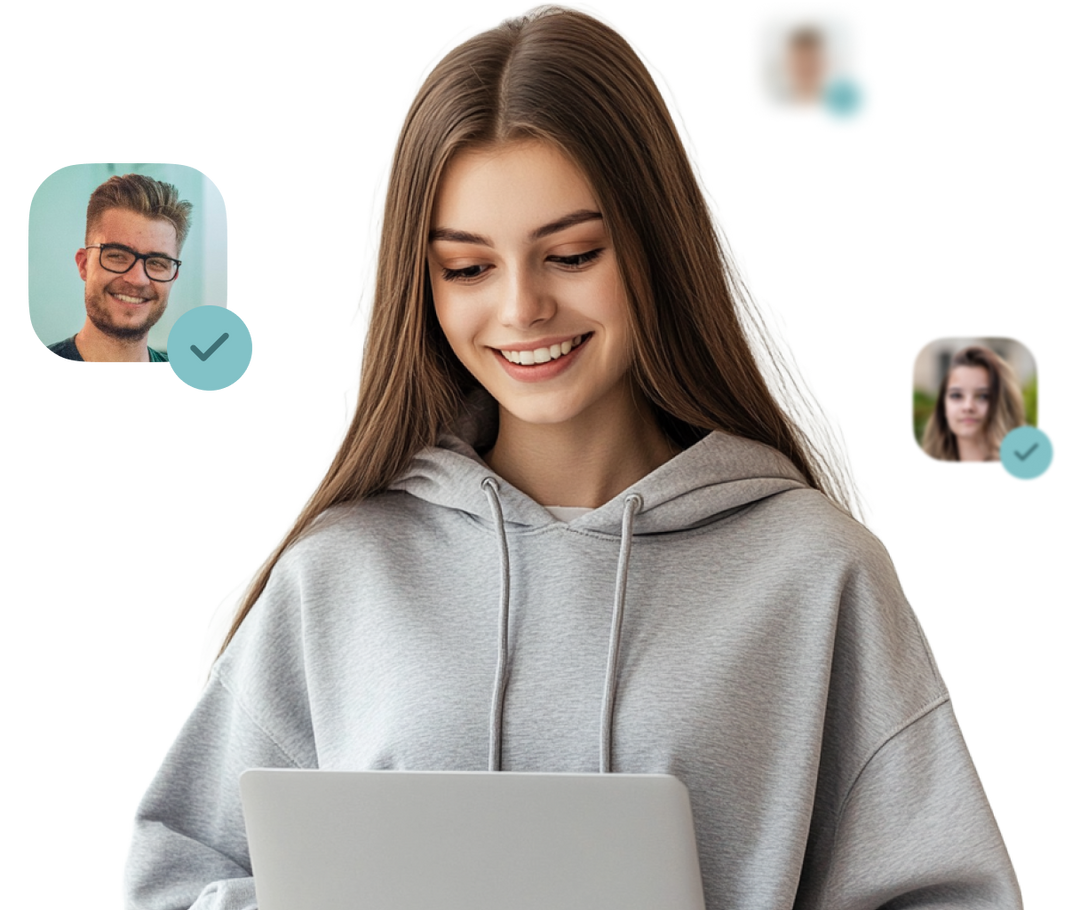 Image of a girl with a laptop