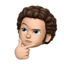 Emoji curly male thinking