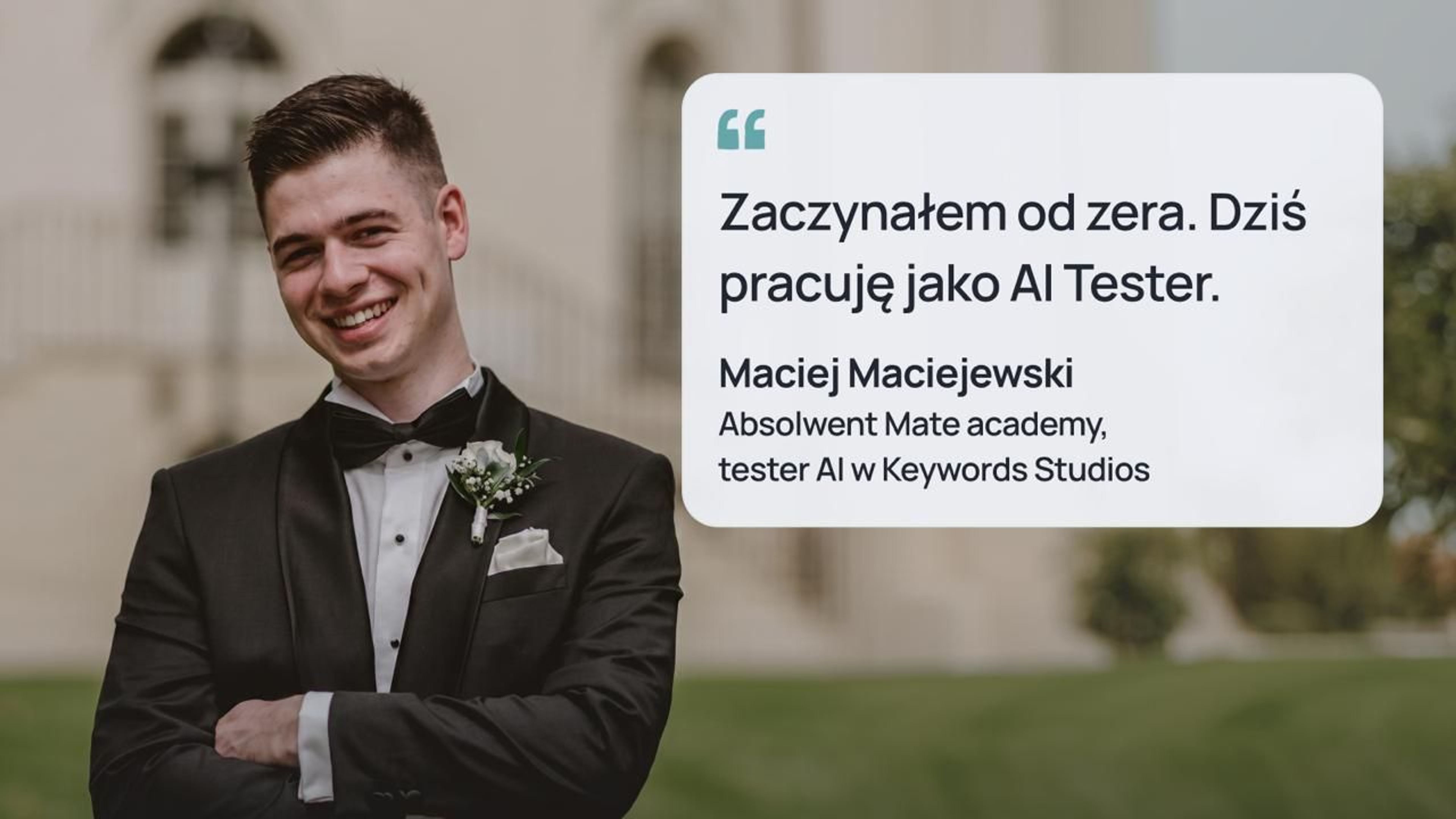Od obsługi klienta do testowania AI: historia absolwenta kursu IT