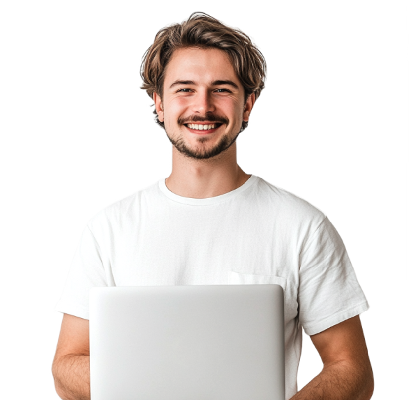 Background image with man smiling