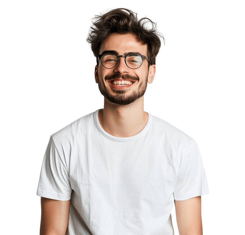 Background image with man smiling