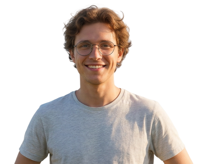 Background image with person smiling